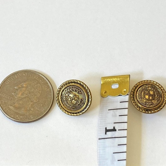 Liz Caliborne Gold tone Metal "LC" Logo replacement buttons - Pair - Picture 3 of 8